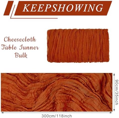 1 Pack Cheesecloth Table Runner 10Ft Christmas Gauze Boho Table Runners for Wedding Decor Bridal Shower Decorations(35" x 120") - Image 2