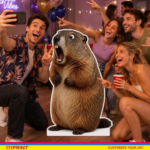 Funny Groundhog Life Size Cardboard Cutout Standee, 2FT - Image 4
