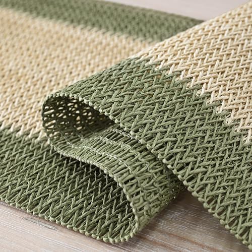 Artoid Mode Dark Green Farmhouse Rustic Paper Braided Table Runner, Seasonal Christmas Woven Kitchen Dining Table Decoration for Home Party Decor 12x48 Inch - Image 6