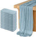12 Pack Cheesecloth Table Runner, Runner Gauze Boho Wedding Decor Romantic Table Runner for Wedding Birthday Party(35" x 118")(Grayblue) by Home