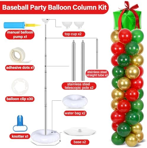 2 Sets Christmas Party Balloon Column Stand Kit Adjustable Balloon Decor - Image 2