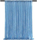Baby Blue Sequin Backdrop Curtain 6x8FT Sparkly Blue Curtains for Wedding by QueenDream