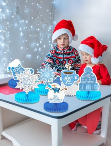 Winter Centerpieces for Table, 9Pcs Snowflake Table Decorations - Image 7