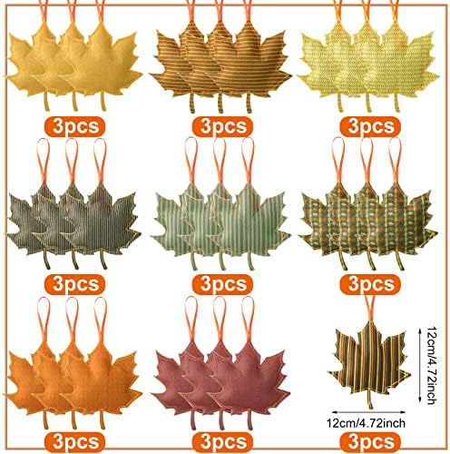 Tudomro 27 Pcs Felt Fall Tree Ornament Decoration, Maple Leaf - Image 6
