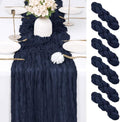 6 Pack Navy Blue Cheesecloth Table Runner 17x108 Inch Semi Sheer Boho Gauze Cheese Cloth Fabric Table Runners Table Decor for Wedding Party Baby Shower Birthday Home Decor Garden Farmhouse by Unknown