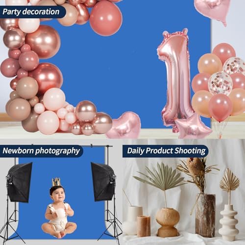 Blue Photo Backdrop for Photoshoot Solid Color Background 10x20 ft - Image 4
