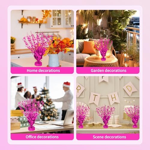 6 Pack Metallic Foil Spary Centerpieces for Tables, Hot Pink Centerpieces for Tables Decorations, Star Brust Table Centerpieces for Birthday Graduation Wedding Baby Shower Party - Image 4