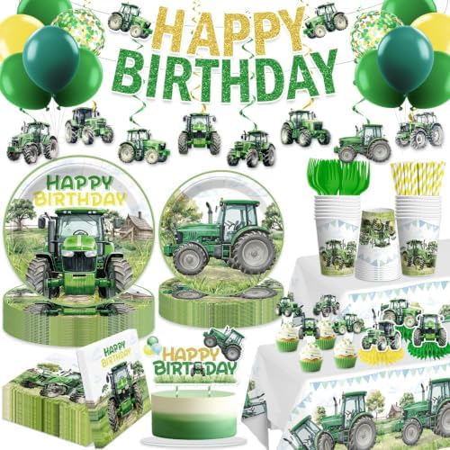 Xynic 213pcs Tractor Birthday Decorations for Farm Party, Serves 25 by Unknown