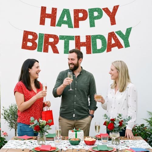 BEISHIDA Pre-Strung Red Green Happy Birthday Banner Party Sign Decoration - Image 4