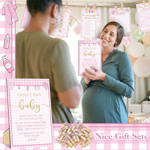 Patelai 321 Pcs Baby Shower Games Supplies, Pink Girl - Image 6