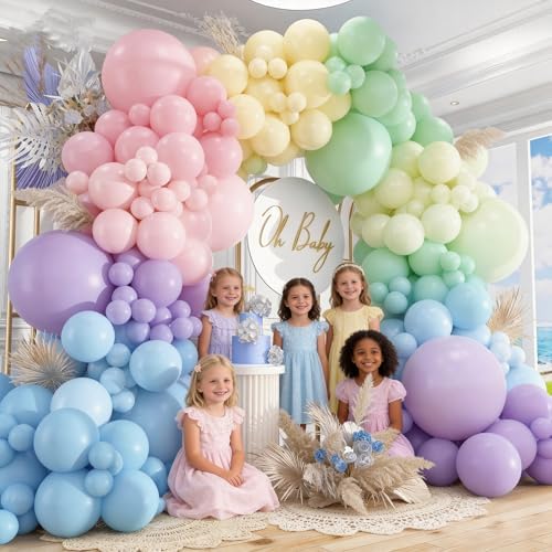 160 Pack Pastel Balloons 12 Inch Pastel Rainbow Multicolor Macaron Balloons for Party Baby Shower Gender Reveal Easter Decorations - Image 7