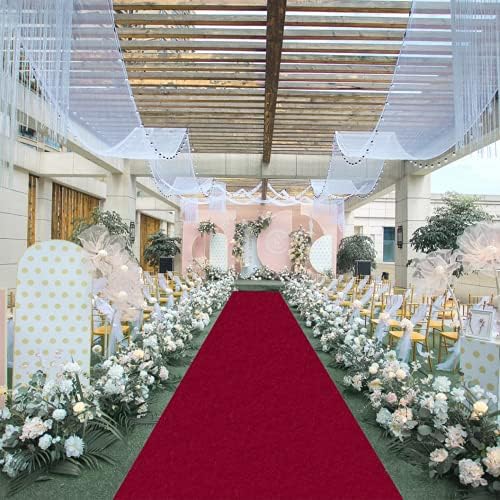 FUHSY Wedding Aisle Runner Burgundy Velvet Aisle Carpet Runner 15FTx2FT Maroon Aisle Runner for Ceremony Wedding Runners Outdoor for Party Runners Rug Aisle Decorations by FUHSY