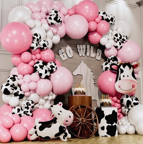 ALL-IN-1 Cow Balloon Arch Kit with BONUS Cows Balloons for Cow Party Decorations - Cowgirl Balloon Arch Kit for Cowgirl Baby Shower Decorations & Cows Birthday Party Decoration by SherylDecor