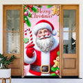 BlissYard Christmas Door Cover Santa Candy Cane 35x71 Inch Polyester by BlissYard