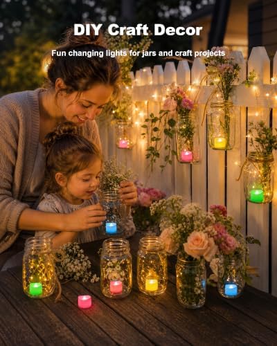 Homemory 50-Pack 7-Color Changing Flameless Tea Light Candles, 200+ Hours - Image 5