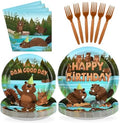 96Pcs Beaver Birthday Party Decorations Serves 24 by Greencian