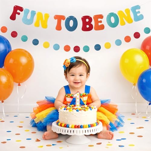 Kriyokiaa Fun To Be One 1st Birthday Felt Banner Set, Boy Girl - Image 6