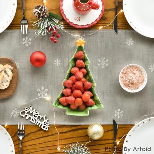 Artoid Mode Grey Xmas Trees Table Runner Home Party Decor 13x72 Inch - Image 4