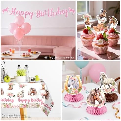 214Pcs Horse Birthday Decorations Tableware Set, 25 Serves - Image 6