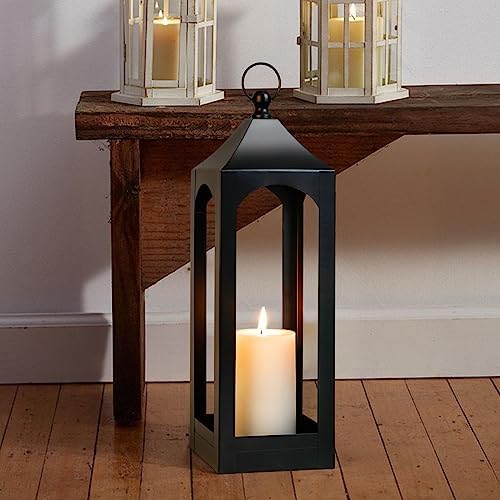 Modern Farmhouse Lantern Decor Metal Decorative Hanging Candle Lanterns - Image 5
