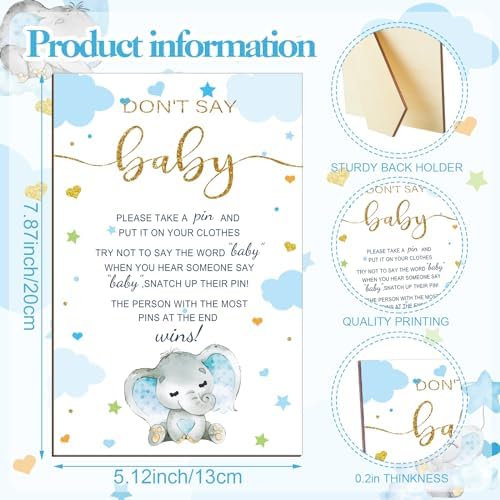 Patelai 321 Pcs Elephant Baby Shower Decorations Games Supplies for boy - Image 4