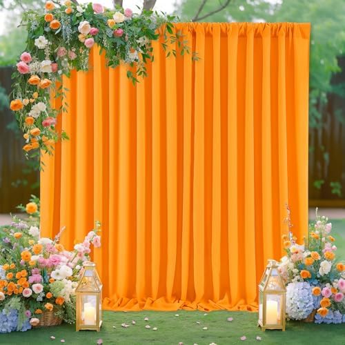 Orange Backdrop Curtains 10ftx10ft Halloween Polyester Photo Drapes by SoarDream