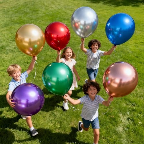 35 Pack Metallic Balloons 18 Inch Chrome Shiny Assorted Colors Latex Rainbow 7 Kinds Color Large Balloon for Birthday Wedding Bridal Baby Shower Supplies Party Decorations - Image 7