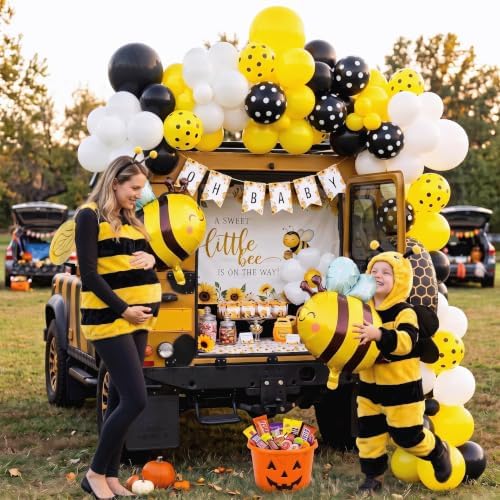 Bee Themed Baby Shower Decorations Balloon Garland Arch Kit with Backdrop - Image 3