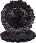 MAONAME Black Charger Plates Set of 6, Reef Chargers for Dinner Plates by MAONAME