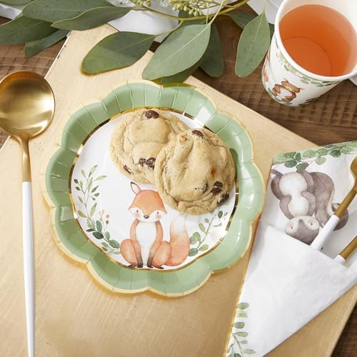 Kate Aspen Woodland Baby Shower Decorations - 78-Piece Baby Shower Plates and Napkins Set with Cups for 16 Guests - Gender Reveal Decorations Forest Animal Theme Party Supplies and Table Decor - Image 3