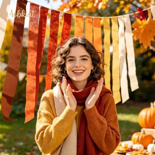 AOBKIAT Fall Thanksgiving Streamers Party Decorations,5 Rolls - Image 3