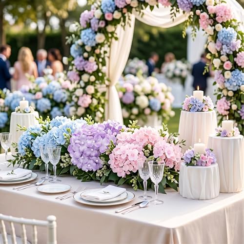 Auihiay 64Pcs Hydrangea Artificial Flowers Bulk, Faux Hydrangea Flowers - Image 6
