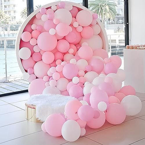 Voircoloria 110pcs Light Pink Pastel Pink Latex Party Balloons, 12inch - Image 6