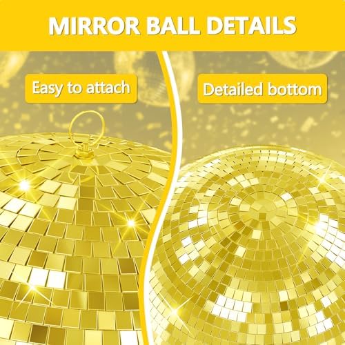 20 inch Disco Ball Large Mirror Ball for Party Decor, Hanging Disco Balls Decoration for Wedding, Events, Disco Party, Stage Props DJ Dance Club, Reflects Light, Large Music Birthday Decor - Image 3