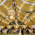 60ftx40ft Gold Ceiling Curtain for Wedding Parties by PartyVillage