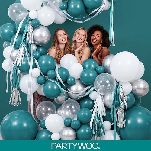 PartyWoo Slate Blue Balloons 140pcs Dusty Blue Boho Neutral Different Sizes - Image 5