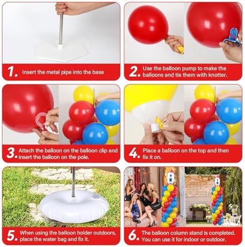 2 Sets Toy Inspired Balloon Column Stand Kit Adjustable Story Balloon Decor - Image 4