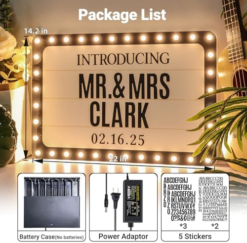 16IN Wedding Bottle Service Sign, Personalized Wedding Entrance Props Led Marquee Sign for Reception, Custom Light up Marquee Sign with Stickers for Bridal Engagement Anniversary Nightclub Gift - Image 3