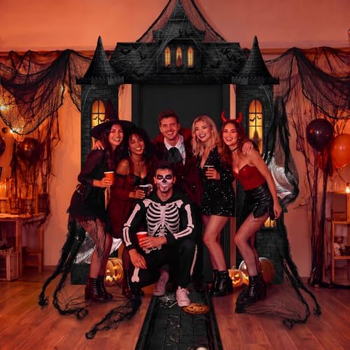 VitalCozy 7 Pcs Halloween Party Decorations Haunted House Castle Backdrop - Image 6