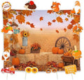 Allenjoy 118" x 95" Fall Autumn Pumpkin Harvest Photography Backdrop with Photo Booth Props, Party Decorations, Supplies and Favors by Allenjoy