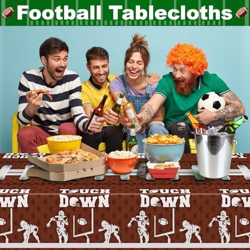 NatNarr 6 Pack Plastic Football Tablecloths, Superbowl Party Decorations - Image 6