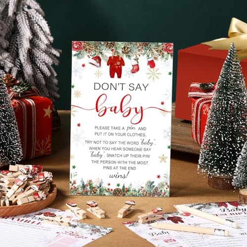 Patelai 321 Pcs Christmas Santa Baby Shower Game Supplies Set - Image 2