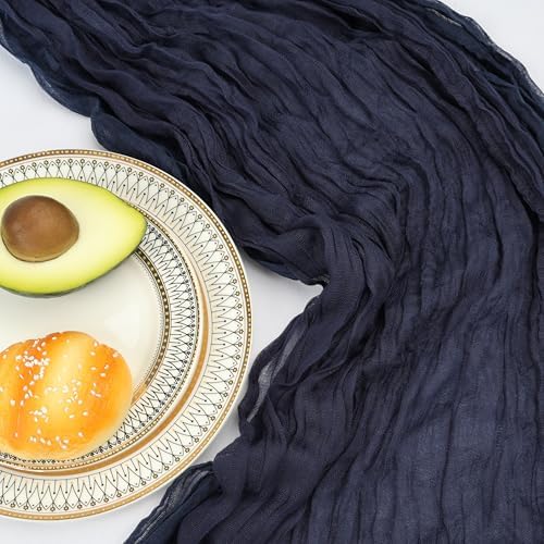 6 Pack 10Ft Navy Blue Cheesecloth Table Runner 23 x 120 Inch - Image 5