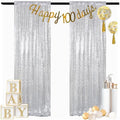 ShinyBeauty Silver Backdrops 2 Pieces Sequin Curtains 4FTx7FT Photoshoot Background Shimmer Backdrop Curtain Panels Sparkle Backdrop for Birthday,Wedding,Party Studio Decor(8FTX7FT) by ShinyBeauty