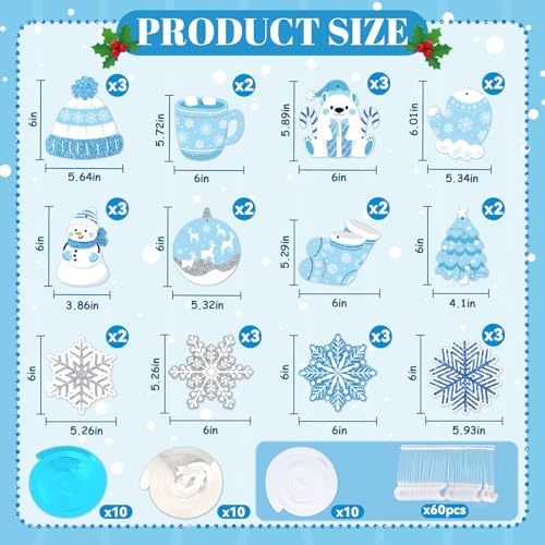 Winter Hanging Decorations, Christmas Spiral Swirls, 30-Pc Winter Decor - Image 3