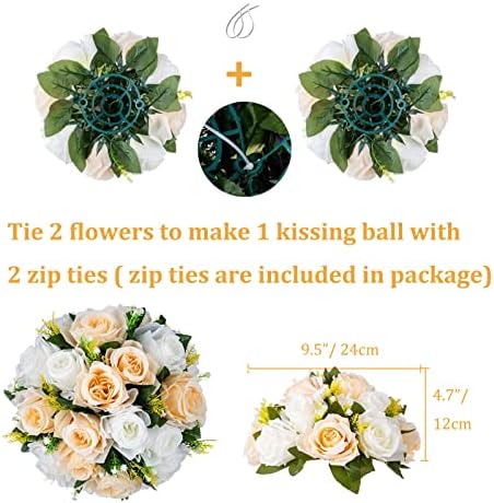 Flower Balls Wedding Rose Centerpieces: 10pcs Fake Flowers Decor for Table - Image 4