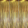 Voircoloria Dark Gold Foil Fringe Backdrop Curtains,3.3x8.2ft, 3 Pack by Voircoloria