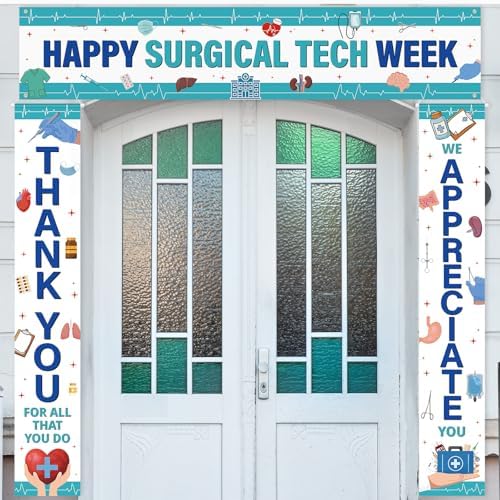 Smoothnovelty 3 Pcs Multicolor Surgical Tech Week Banner by SmoothNovelty