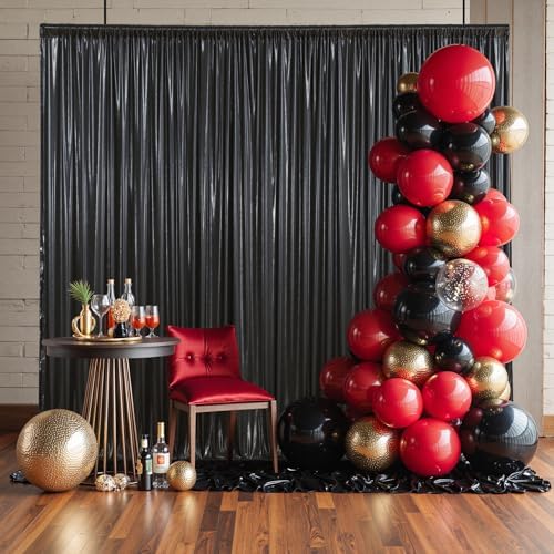 Outpain Thick 10 ft x 10 ft Black Sequin Backdrop Curtain for Parties, Wrinkle Free Glitter Photo Backdrop Drapes 2 Panels 5x10ft Black Back Drop Cloth for Wedding Christmas Photography Background - Image 3