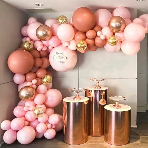 PartyWoo Dusty Pink Balloons 50pcs Dusty Rose Boho Netural Pink Color - Image 6